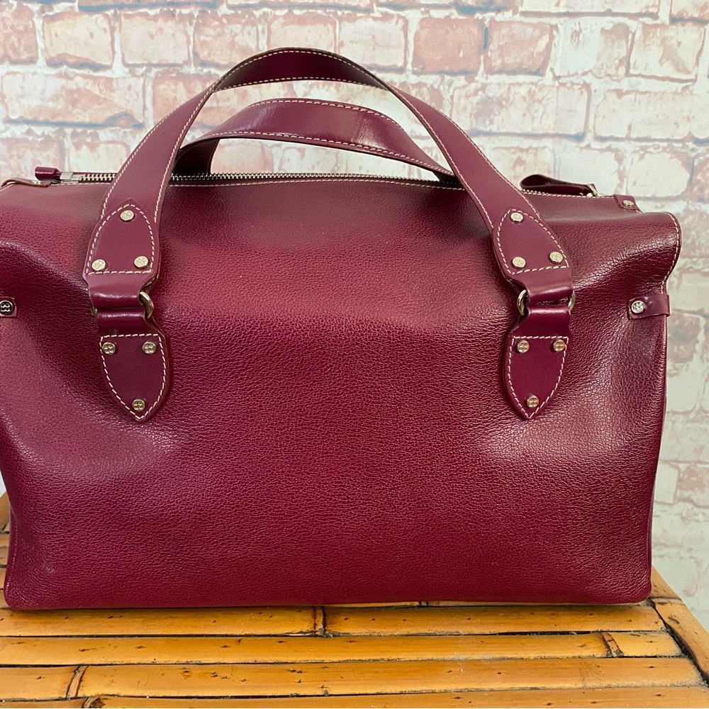 Kate Spade Travis Satchel in Raspberry Leather with Wallet - Picture 3 of 12
